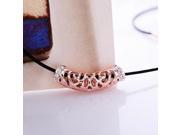 Slap up Hollowed out Rose Copper Pipe Women s Necklace Golden