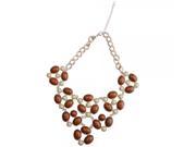 Popular Flower Shaped Acrylic Stone Pendant Necklace 19.68 Gift Brown