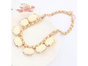 European Style Exaggerate All match Square Pendants Collarbone Chain Women s Necklace Beige