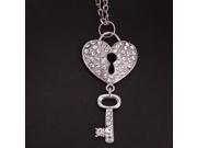 Silver Fascinating Heart Shaped Key Necklace