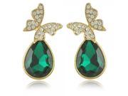 Luxury Butterfly Shape Alloy Rhinestone Stud Earrings Green