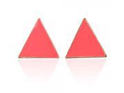 Retro Special Triangle Shape Alloy Earrings Red