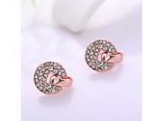 Exquisite U Shaped Fully Rhinestoned Alloy Stud Earrings Golden
