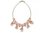 Medium length Trendy Petunia Multi Ring Woman Necklace Pink