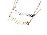Fashion Happy Design Couple Necklace Gold and Silver