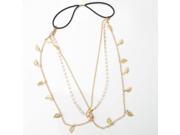 Alloy Leaf Shape Rhinestone encrusted Chain Necklace Golden