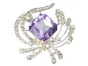 Exquisite Rhinestone studded Spider Shaped Brooch Silver