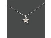New Shiny Five pointed Star Shape Platinum Plated Necklace with Rhinestone for Women