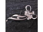 New Fashion Wedding Bridal Party Jewelry Bow Brooch Pin Clear Rhinestone Crystal