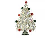 Fashion Christmas Tree Shaped Diamond Brooch