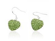 Beautiful Rhinestone Heart Shape Earrings Green