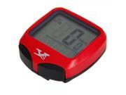 YS 468B 15 Bicycle Computer with Luminous Function Red 3V CR2032