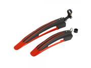 Bicycle Cycling Front Rear Mud Guards Mudguard Set Mountain Bike Fenders Red And Black