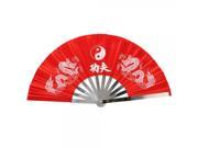 Stainless Steel Tai Chi Fan Ssangyong Fan Red