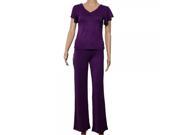 Modal Falbala Short sleeve Yoga Clohting Suit Size S Purple