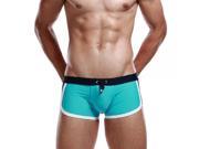 SEOBEAN Vogue Low Waisted Style Male Swimming Trunks Sky Blue L
