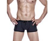 SEOBEAN Erogenous U Type Raised Front Men’s Swimming Trunks Black Gray S