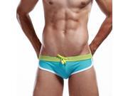 SEOBEAN Low Waisted Style Tied Sexy Men’s Swim Briefs Light Blue XL