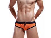 SEOBEAN Low Waisted Style Tied Sexy Men’s Swim Briefs Orange XL