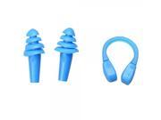 High Quality Silicone Nose Clip Ear Plugs Set for Swimming Blue
