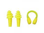 High Quality Silicone Nose Clip Ear Plugs Set for Swimming Yellow