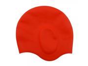 Superior High elastic Permeable Silicone Adult Swimming Cap with Earflap Red