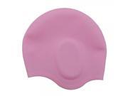 Superior High elastic Permeable Silicone Adult Swimming Cap with Earflap Pink
