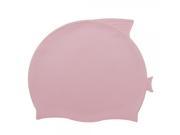 Cute Water Resistance Fish Style Children Swimming Cap Rose Red