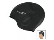 Professional Silicone Bathing Cap Waterproof Earflap Swimming Cap SC208 Black
