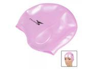 Professional Silicone Bathing Cap Waterproof Earflap Swimming Cap SC509 Pink
