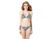 Colloyes National Style Printing Triangle Enchanting Bikini Set Multi colored M