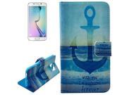 Anchor Pattern Leather Case with Holder Card Slots Wallet for Samsung Galaxy S6