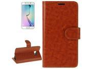 Crazy Horse Texture Horizontal Flip Magnetic Buckle Leather Case with Card Slots Wallet Holder for Samsung Galaxy S6 Edge Brown
