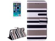 Variegated Stripe Texture Horizontal Flip Leather Case with Holder for iPhone 6 Grey