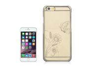 4.7 Inch Colorful Butterfly and Flowers Pattern Ultra Thin Plating Border Transparent Plastic Back Cover Case for iPhone 6 Grey