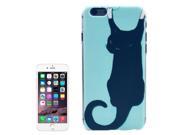 Cat Pattern Transparent Frame Colored Drawing Plastic Case for iPhone 6 Plus