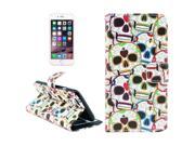 Ghost Skull Pattern Leather Case with Holder Card Slots Money Pocket for iPhone 6 Plus