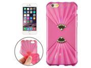 0.6mm Ultra thin Double Fans Diamond encrusted TPU Case for iPhone 6 Plus Magenta