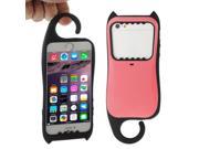 Cute Little Cat Shape Thin PC Shell TPU Protective Case for iPhone 6 Plus Pink