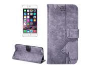 World Map Pattern Leather Case with Holder and Card Slots for iPhone 6 Plus Random Delivery Grey