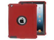 Silicone Hard Plastic Frame Combination Case for New iPad iPad 3 iPad 4 Red