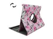 Pink Background Magenta Flowers Pattern 360 Degree Rotation Leather Case with 2 Gears Holder for iPad Air 2 iPad 6