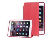 3 fold Naturally Treated Smart Leather Case with Sleep Wake up Function Holder for iPad Air 2 Red
