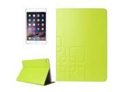 Square Embossing Pattern Leather Case with Holder Card Slots Sleep Wake Up Function for iPad Air 2 iPad 6 Yellow green