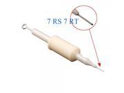 5pcs Sterile Disposable Tattoo Needles and Tubes Combo 7RS 7RT White
