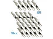 Huge Markdowns 50pcs 15FT Stainless Steel Tattoo Tip for 15 F M1 M2 Needle Machine Kit