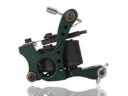 10 Wrap Coils Aluminum Alloy Shader Frosting Tattoo Machine Green 002
