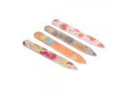 4pcs Colorful Printed Flowers Glass Nail File Durable