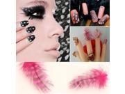 New Top Grade 5PCS Dot Style Feather Pearl Feather Nail Art Decoration 10 Red