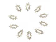 10pcs Glittering Eye Shape Nail Art Glitter Tips Rhinestones Silver